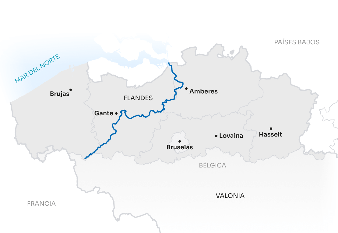 Map Flanders ES Scheldt Route