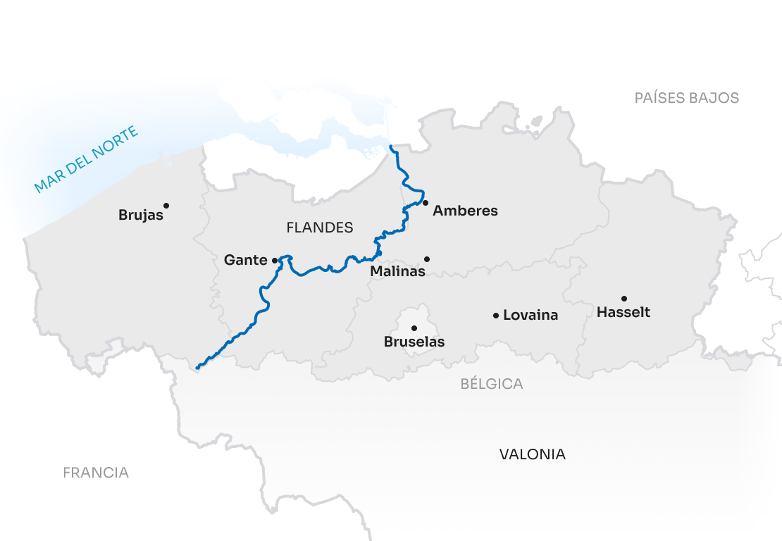 Map Flanders ES Scheldt Route